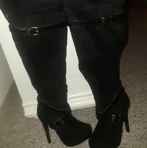 Justfab black stiletto boots size 7